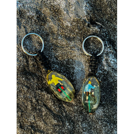 Prívesok na kľúče - Horolezec v modrej bunde